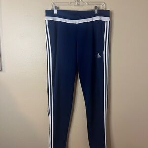 Adidas Kids Navy Blue Leggings with White Stripes